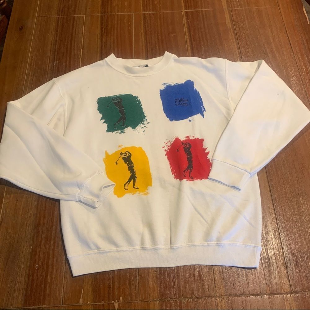 Vintage Golfer Sweatshirt Paint Patches Golfing Staff by Wilson